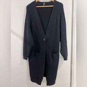 Oversized small black long cardigan from Free People